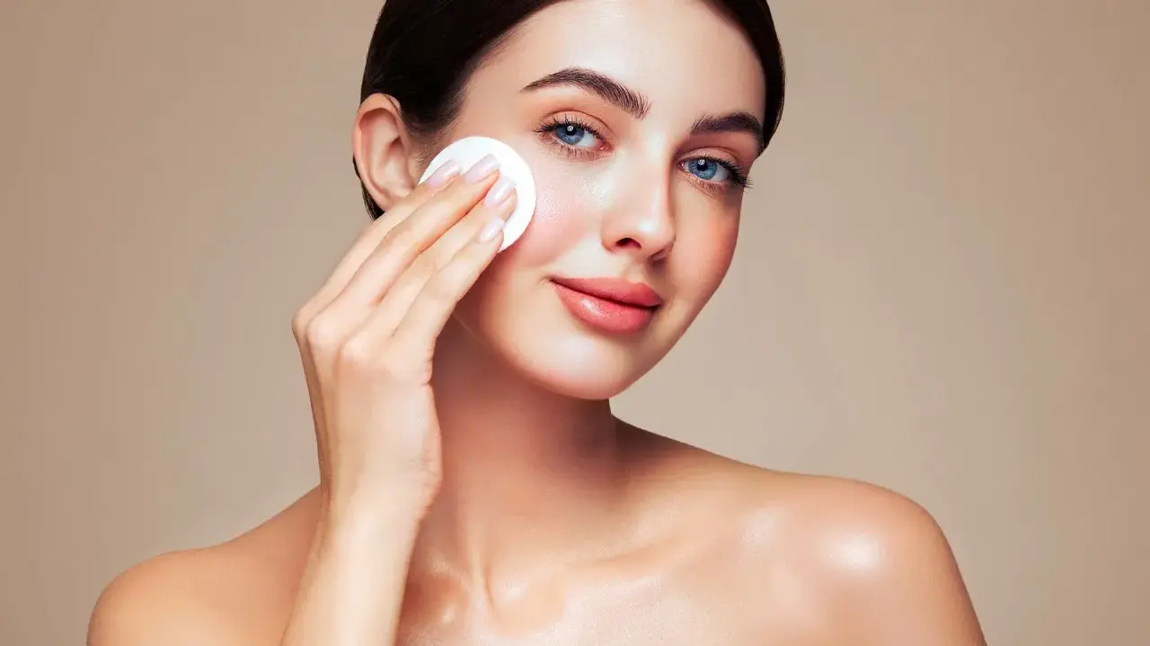 Une femme au maquillage impeccable utilise un coton pour se démaquiller, prouvant que le maquillage n'abîme pas la peau si on en prend soin.