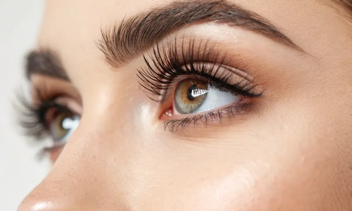 Un regard intense grâce à une pose de cils naturel. Les cils sont longs, épais et parfaitement courbés, sublimant la beauté naturelle de l'œil.