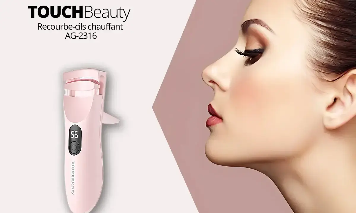 Recourbe-cils chauffant rose pour un regard de biche. Découvrez comment utiliser un recourbe cils pour des cils parfaits.