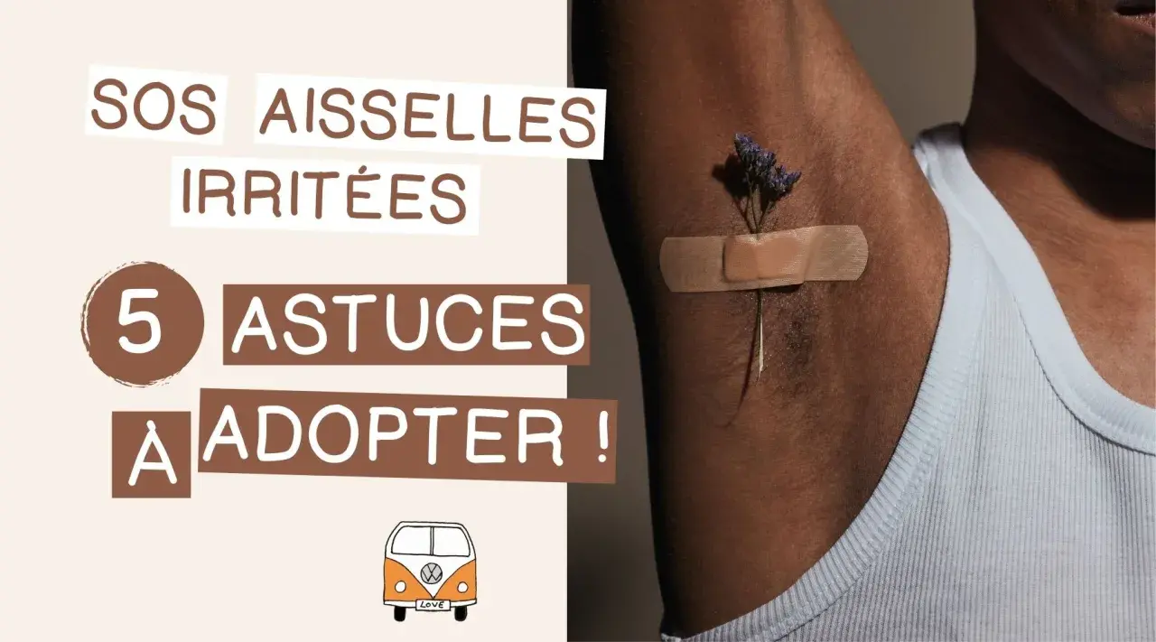 SOS aisselles irritées : 5 astuces pour apaiser l'eczéma. Un pansement et une fleur sur une aisselle suggèrent un soin doux.