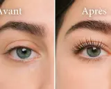 Avant/Après : regard transformé par un rehaussement de cils. Découvrez la durée de cette extension de cils naturelle.