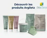 Une sélection de produits Argiletz, dont un masque argile verte, pour une routine beauté naturelle.