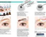 Teinture sourcils : le mélange prêt, application et rinçage pour une durée optimale.